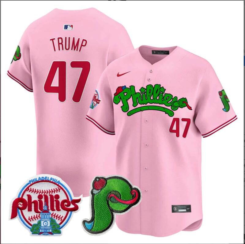 Men Philadelphia Phillies #47 Trump pink Limited 2024 MLB Nike jersey